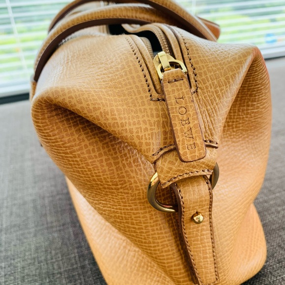 LOEWE Logo Embossed Leather Genuine Handbag Boston Bag Mini Tote - Picture 3 of 6